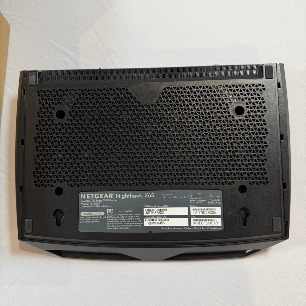 NETGEAR‎ Nighthawk X6S AC3000 Tri-Band WiFi Router Model# R7900P - Picture 12 of 13